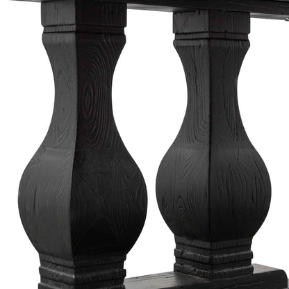 Artica Elm Wood Dining Table 2.4m - Full Black