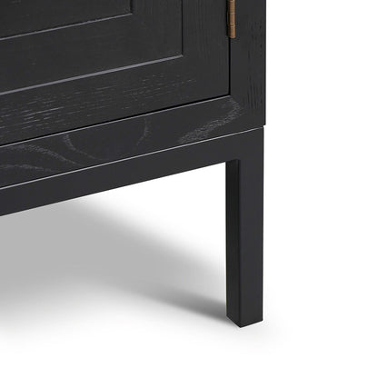 Aiden 1.08m Elm Sideboard Unit - Full Black