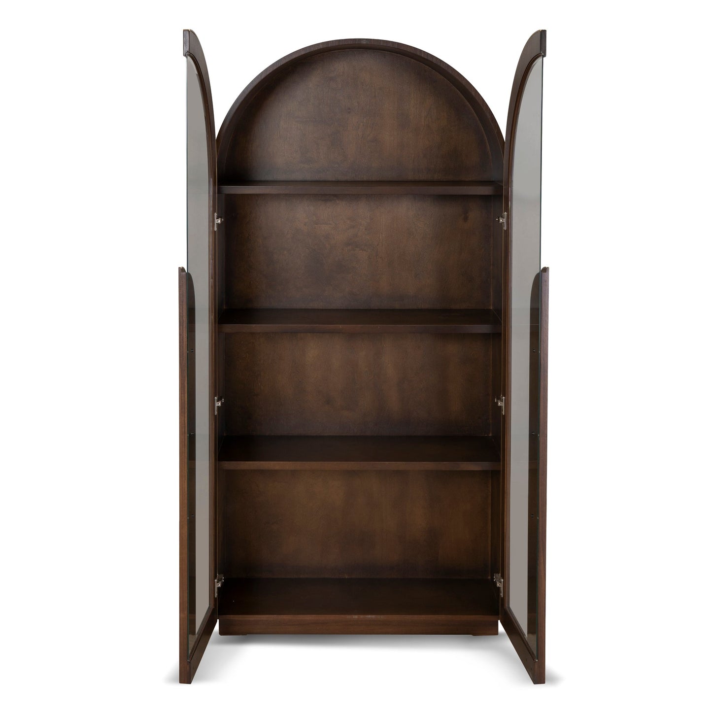 Boran 2m (H) Glass Cabinet - Walnut