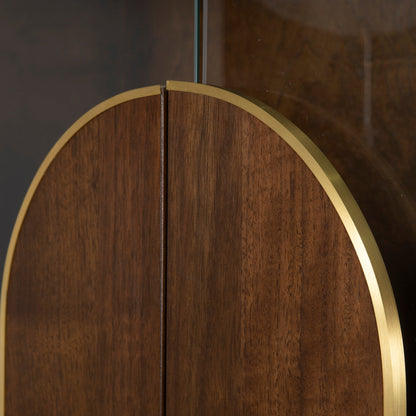 Boran 2m (H) Glass Cabinet - Walnut