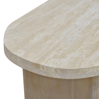 Agosti Travertine Marble 1.22m Console Table - White Wash