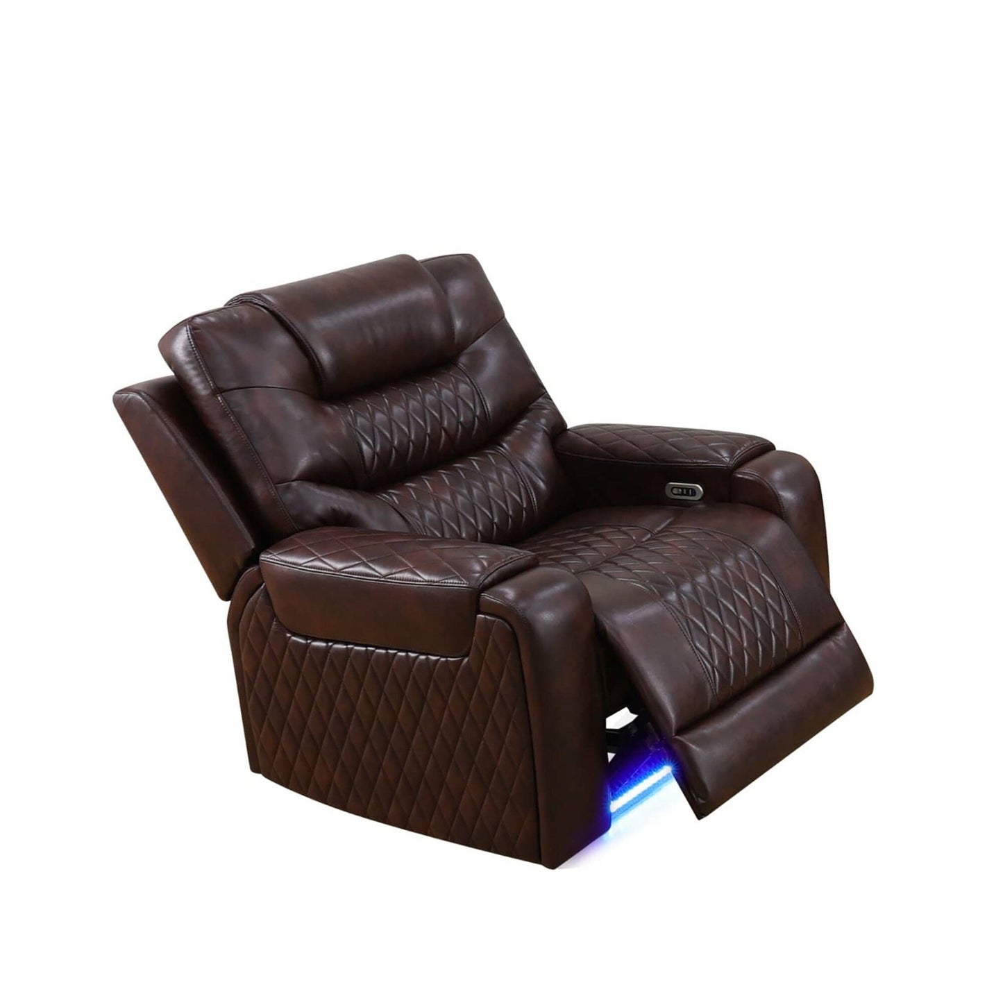 Dark Brown Breathing Leather Recliner Chair