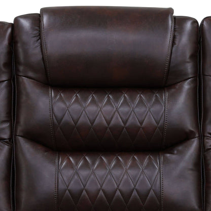 Dark Brown Breathing Leather Recliner Chair