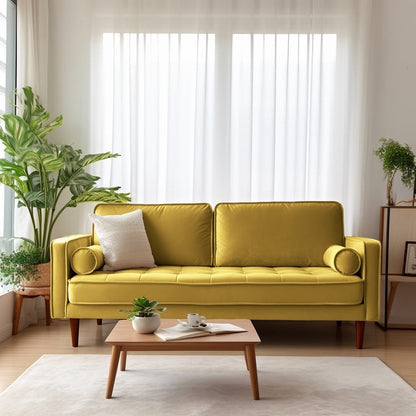 Edona 70 Velvet Square Arm Sofa