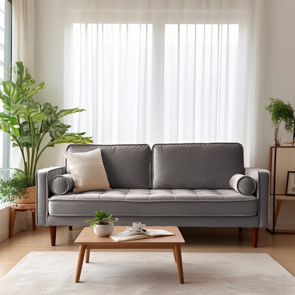 Edona 70 Velvet Square Arm Sofa