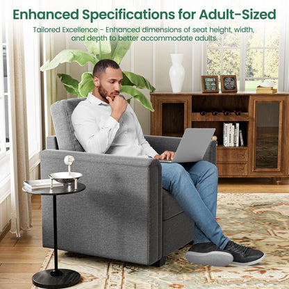 Elegant Curved Arm Accent Sofa Chair , Customizable Sectional Sofa Couch, Comfy Modular Sofa for Bedroom, Living Room, Office