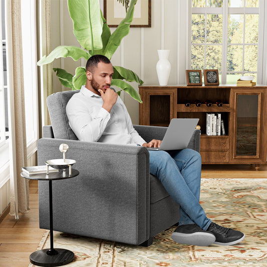 Elegant Curved Arm Accent Sofa Chair , Customizable Sectional Sofa Couch, Comfy Modular Sofa for Bedroom, Living Room, Office