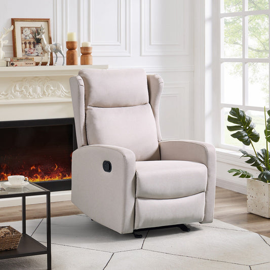 Ergonomic 360 Swivel Adjustable Rocking Recliner Fabric Single Sofa Modern Lounge Chair with Lumbar Support