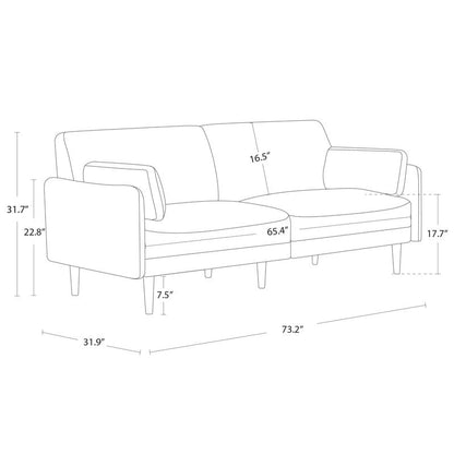 Erin Mid-Century Modern Sofa Couch Fabric