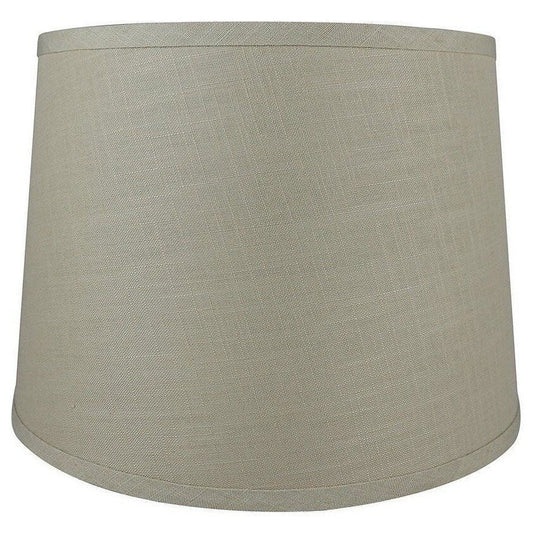 French Drum Lamp Shade, Textured Flax Linen, 12 Top, 14 Bottom, 10 Slant