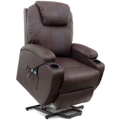 Furniwell Power Lift Recliner Chair for Elderly with Heat, Side Pocket, Living room