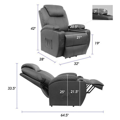 Furniwell Power Lift Recliner Chair for Elderly with Heat, Side Pocket, Living room
