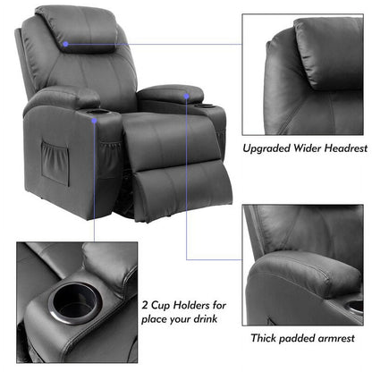 Furniwell Power Lift Recliner Chair for Elderly with Heat, Side Pocket, Living room