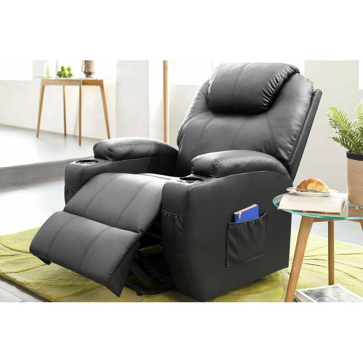 Furniwell Power Lift Recliner Chair for Elderly with Heat, Side Pocket, Living room