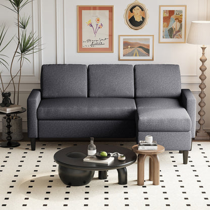 Futzca 74 Convertible Sectional Sofa Couch, Small L-Shaped Sofa