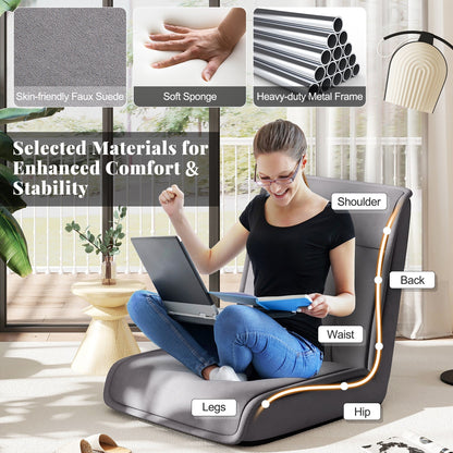 Gymax Folding Floor Chair Convertible Lazy Sofa Chair w/ Adjustable