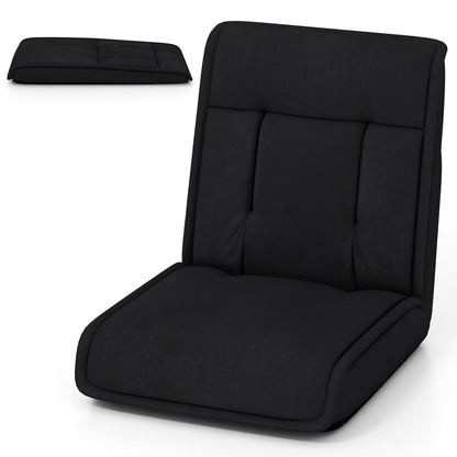 Gymax Folding Floor Chair Convertible Lazy Sofa Chair w/ Adjustable