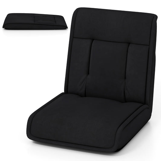 Gymax Folding Floor Chair Convertible Lazy Sofa Chair w/ Adjustable