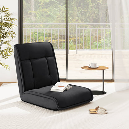 Gymax Folding Floor Chair Convertible Lazy Sofa Chair w/ Adjustable