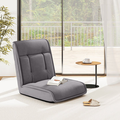 Gymax Folding Floor Chair Convertible Lazy Sofa Chair w/ Adjustable