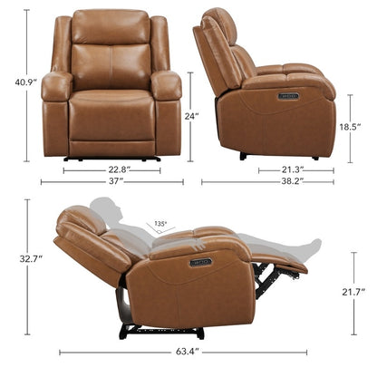 Hadlee Power Recliner Chairs with Power Headrest  Charging Ports