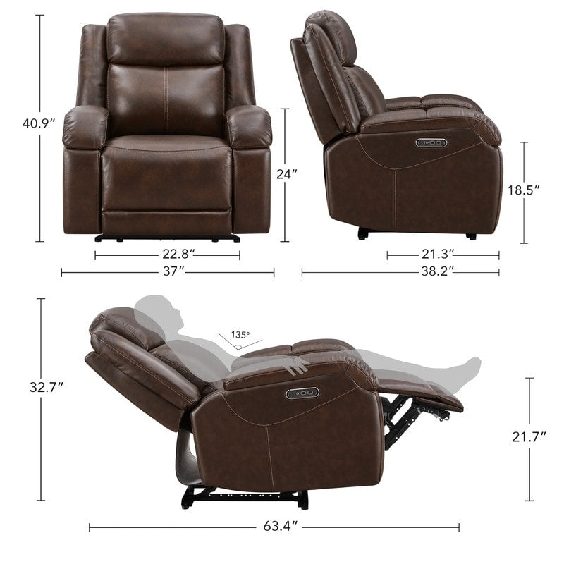 Hadlee Power Recliner Chairs with Power Headrest  Charging Ports