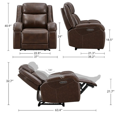 Hadlee Power Recliner Chairs with Power Headrest  Charging Ports