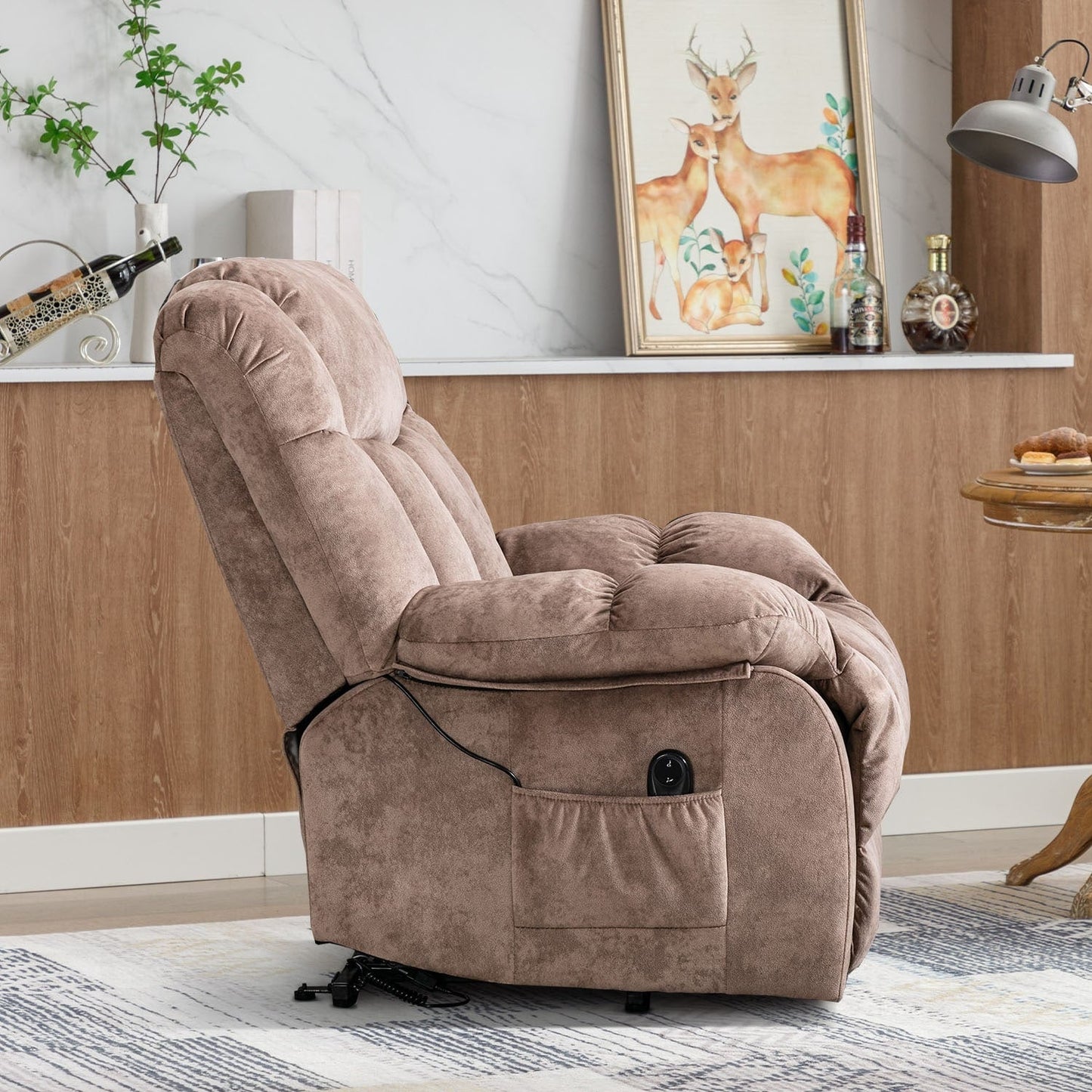 Heavy Duty Power Lift Recliner Chair for Elderly with Overstuffed Design