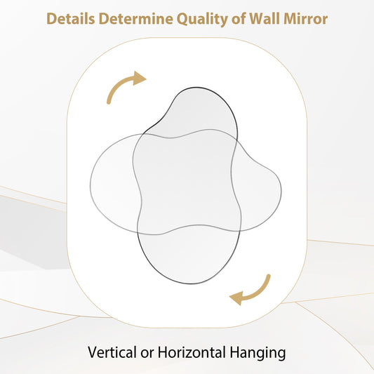 Irregular Wavy Antique Wall Mirror - 35.8×21.7