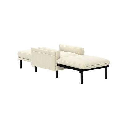 Ivory 30.32 Multi-Functional Adjustable Corduroy Single Sofa, Convertible Lounge Chair and Guest Bed