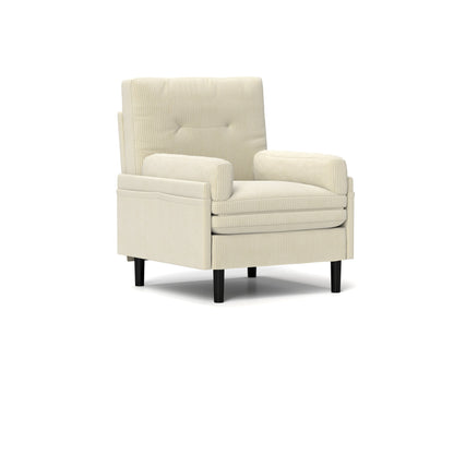 Ivory 30.32 Multi-Functional Adjustable Corduroy Single Sofa, Convertible Lounge Chair and Guest Bed