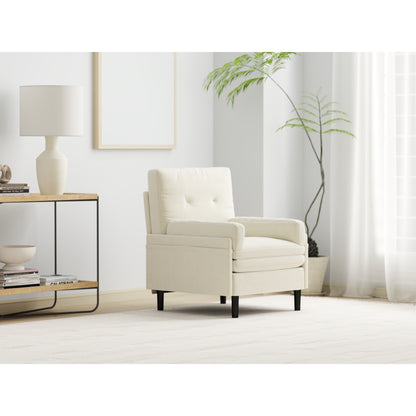 Ivory 30.32 Multi-Functional Adjustable Corduroy Single Sofa, Convertible Lounge Chair and Guest Bed
