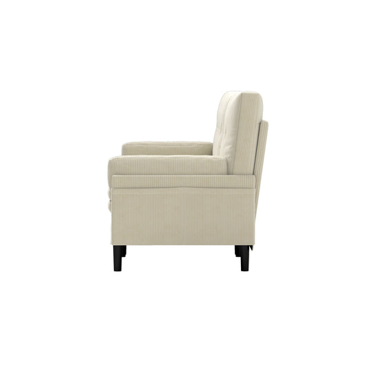 Ivory 30.32 Multi-Functional Adjustable Corduroy Single Sofa, Convertible Lounge Chair and Guest Bed