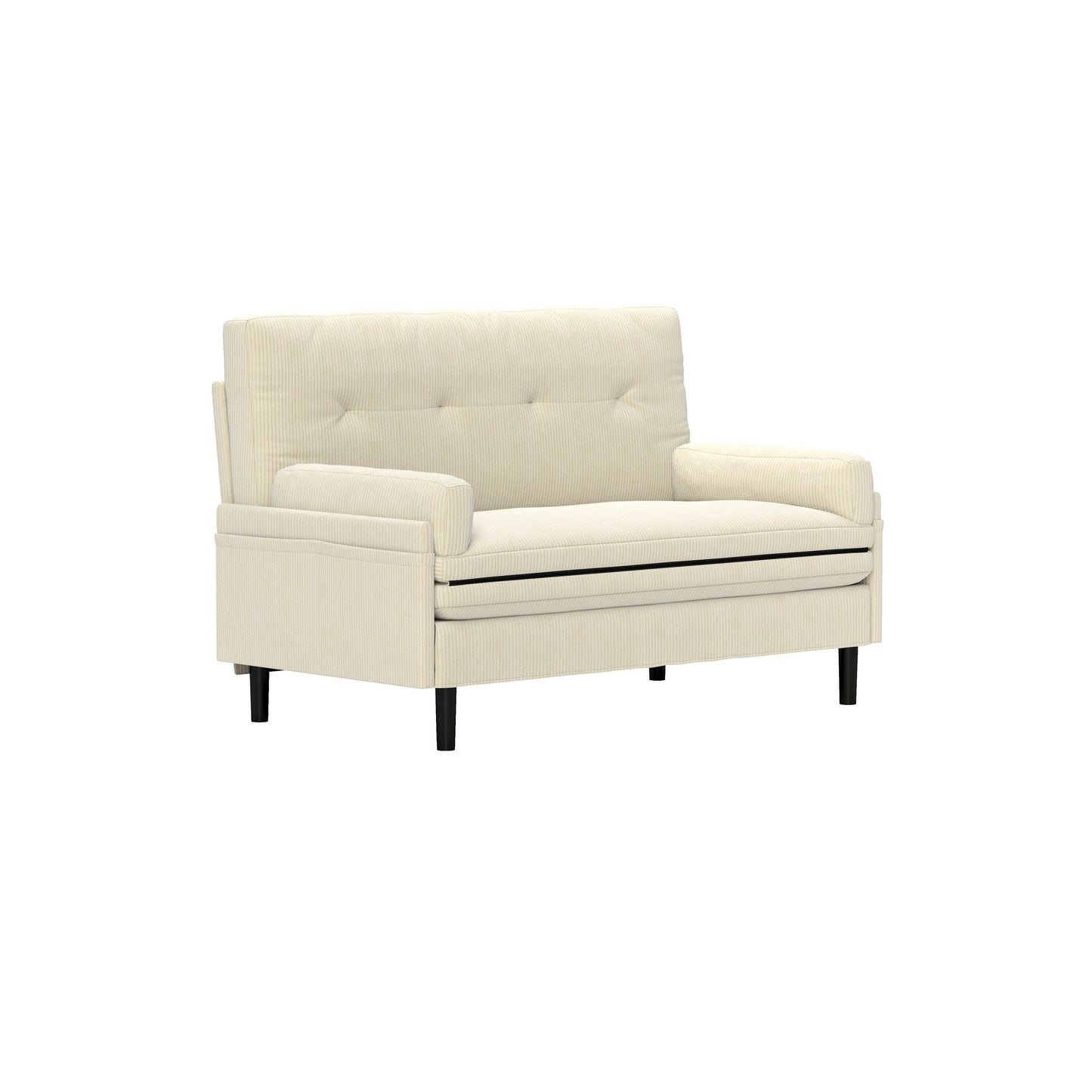 Ivory 55.11 Multi-Functional Adjustable Corduroy Loveseat Sofa, Convertible Lounge Chair and Guest Bed