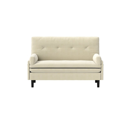 Ivory 55.11 Multi-Functional Adjustable Corduroy Loveseat Sofa, Convertible Lounge Chair and Guest Bed