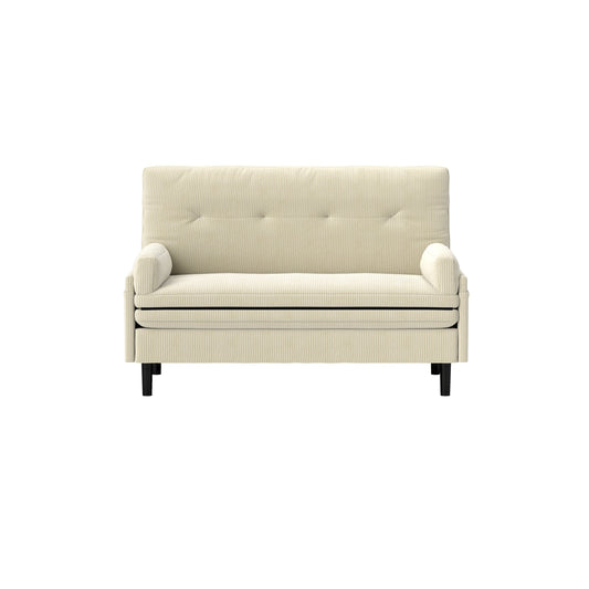 Ivory 55.11 Multi-Functional Adjustable Corduroy Loveseat Sofa, Convertible Lounge Chair and Guest Bed