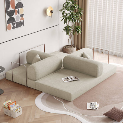 JASIWAY Modern Vintage Convertible Sleeper Sofa Bed