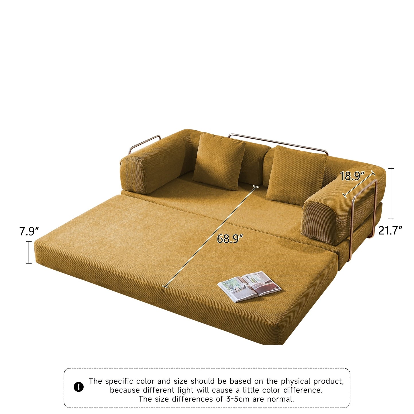 JASIWAY Modern Vintage Convertible Sleeper Sofa Bed