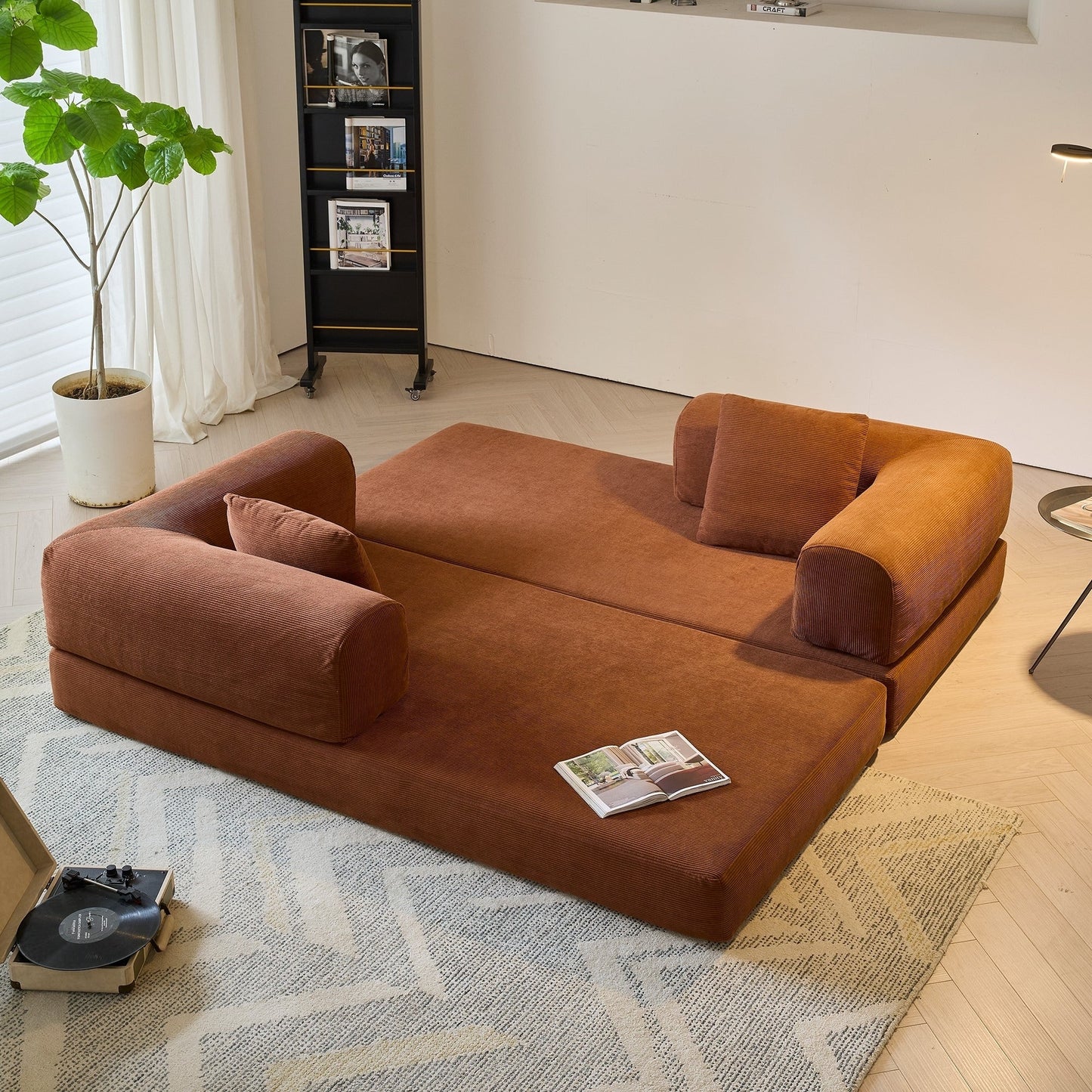 JASIWAY Modern Vintage Convertible Sleeper Sofa Bed