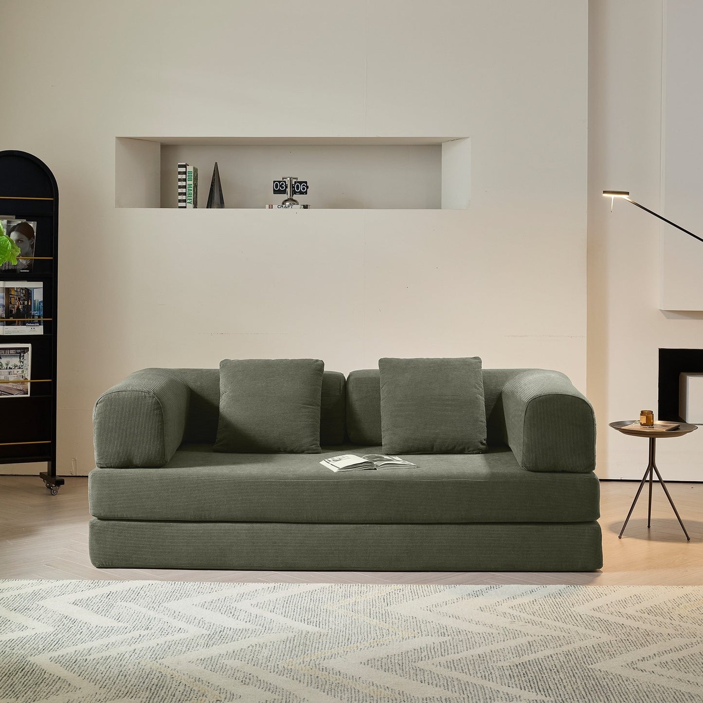 JASIWAY Modern Vintage Convertible Sleeper Sofa Bed