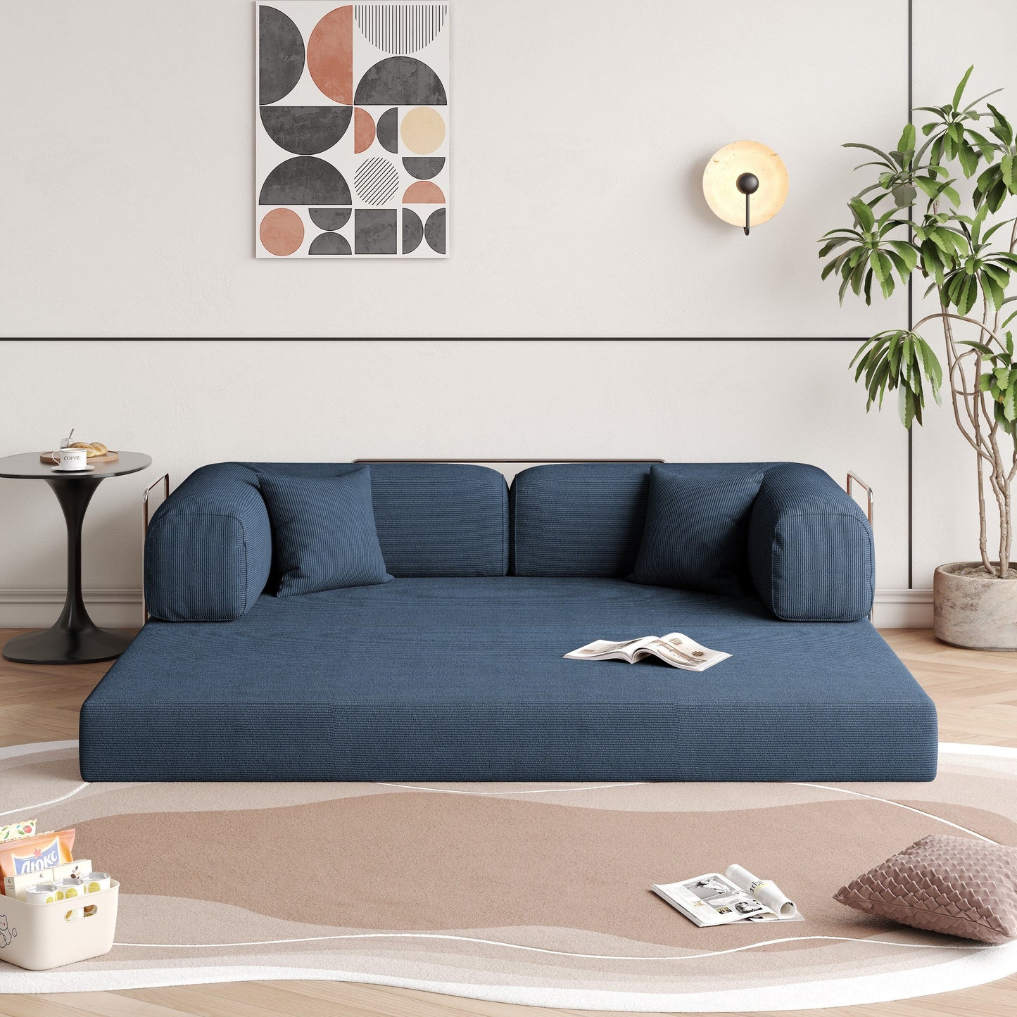 JASIWAY Modern Vintage Convertible Sleeper Sofa Bed
