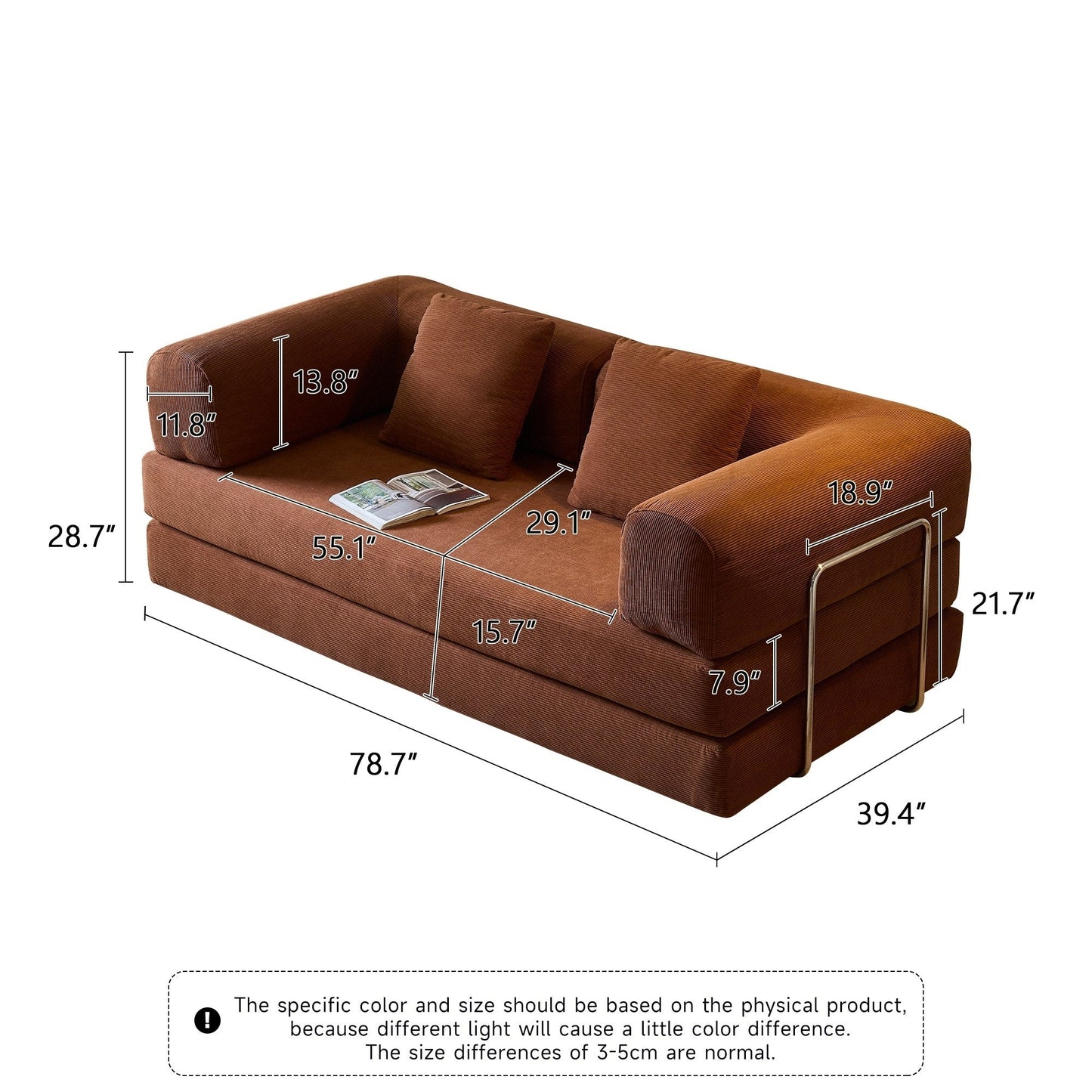 JASIWAY Modern Vintage Convertible Sleeper Sofa Bed