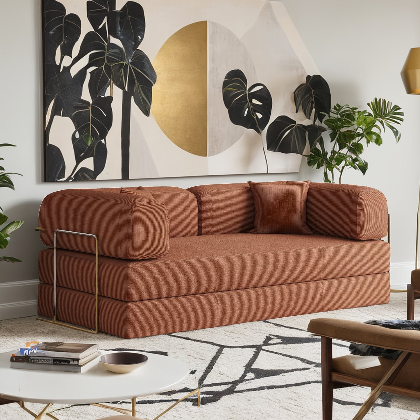 JASIWAY Modern Vintage Convertible Sleeper Sofa Bed