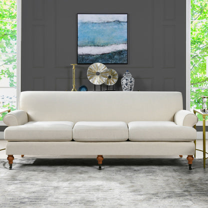 Alana Lawson 88 Inch Living Room Sofa â?Three Cushion Couch with Rolled Arms and Tight Back â?Minimal Assembly Required