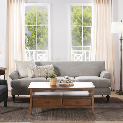 Alana Lawson 88 Inch Living Room Sofa â?Three Cushion Couch with Rolled Arms and Tight Back â?Minimal Assembly Required
