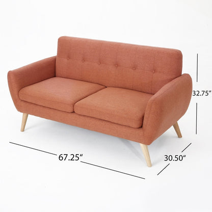 Josephine Mid-century Modern Tufted Fabric Upholstered Sofa by Christopher Knight Home