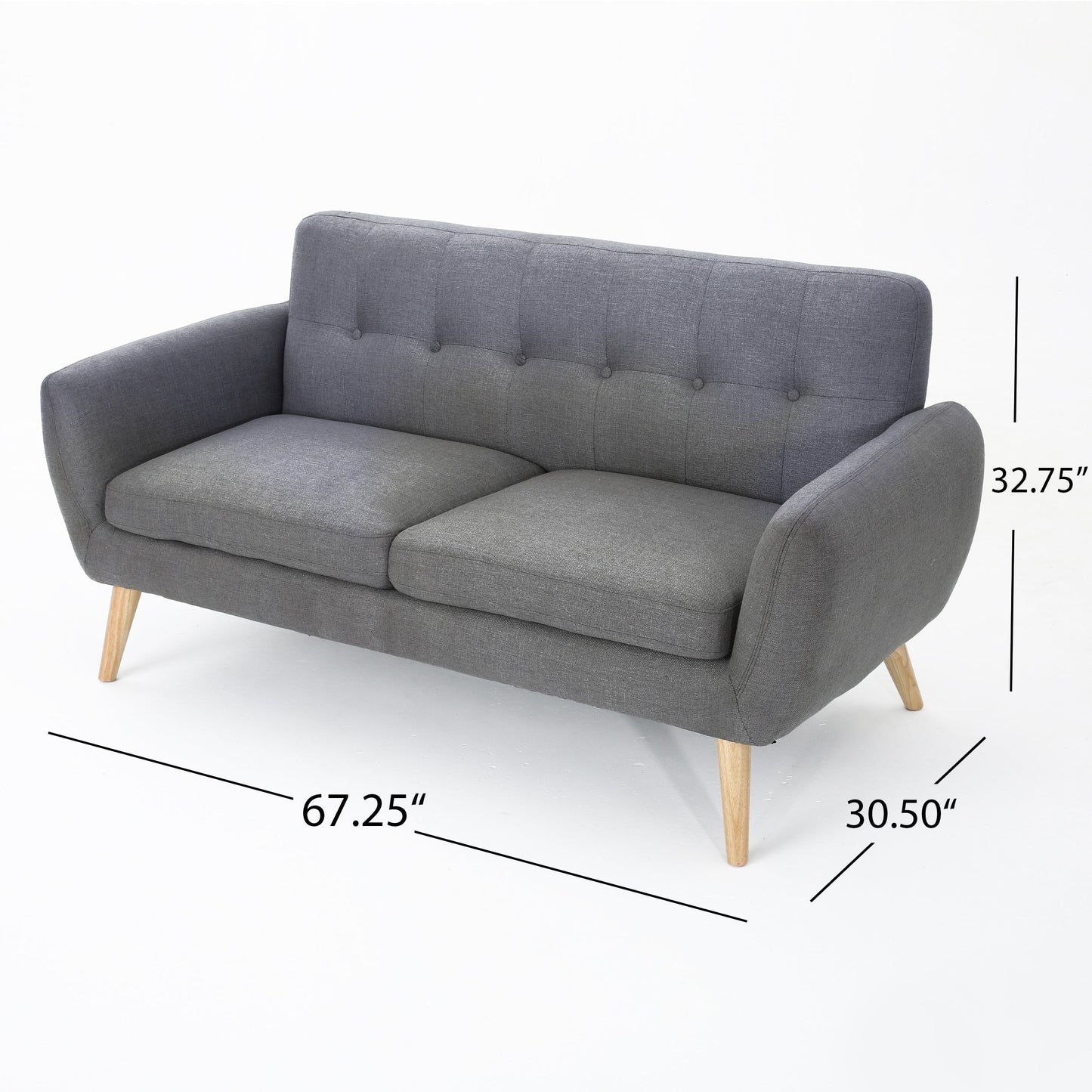 Josephine Mid-century Modern Tufted Fabric Upholstered Sofa by Christopher Knight Home