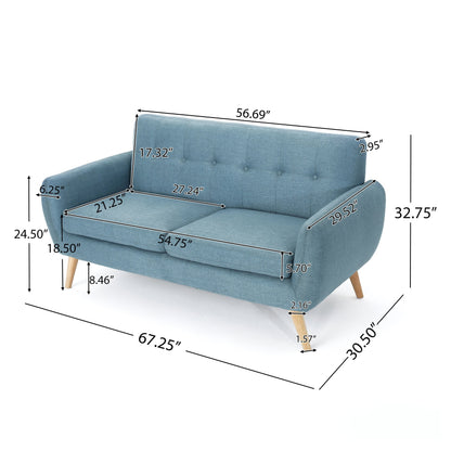 Josephine Mid-century Modern Tufted Fabric Upholstered Sofa by Christopher Knight Home