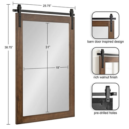 Kate and Laurel Cates Rustic Rectangular Wall Mirror