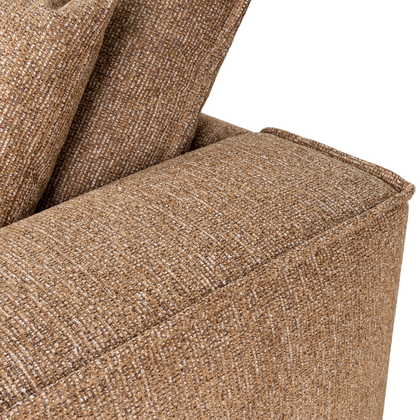 Bucha 3 Seater Fabric Sofa - Almond Brown